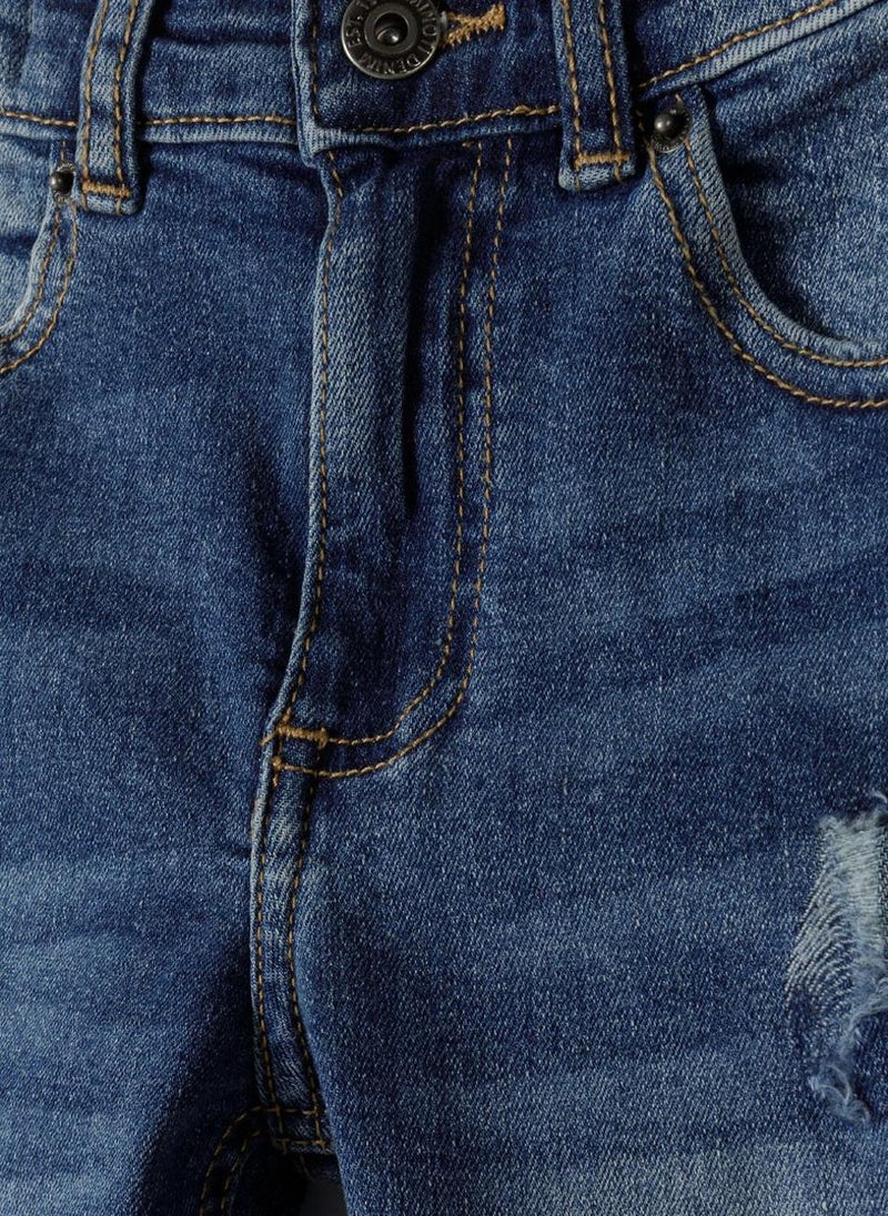 مينوتي بنطال جينز مستقيم للأطفال مع تأثيرات تمزيق خفيفة - Image 4