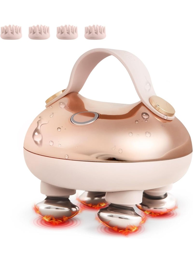 Head Massager Scalp Acupoint Meridian Red Light Therapy Portable Kneading Head Massager Rechargeable Waterproof Shower Relaxation Massager for Scalp and Pet Massage Gift for Parents - Image 1