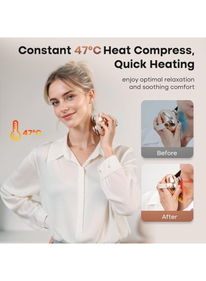 Head Massager Scalp Acupoint Meridian Red Light Therapy Portable Kneading Head Massager Rechargeable Waterproof Shower Relaxation Massager for Scalp and Pet Massage Gift for Parents - Image 5