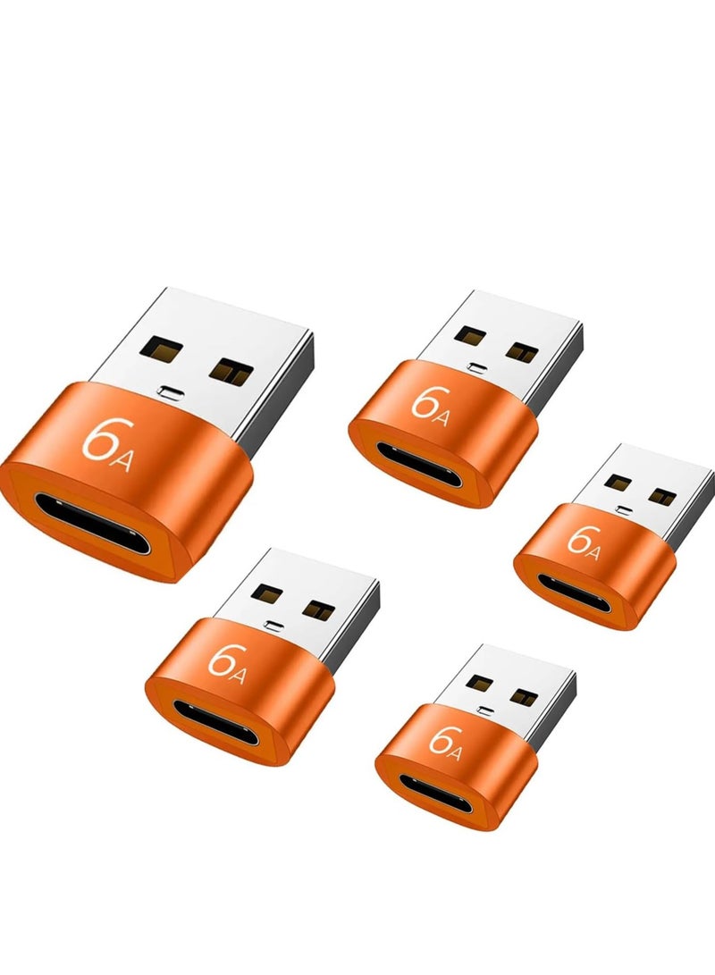 SYOSI High Speed 6A Type C Female to USB A Male OTG Adapter 5-Pack USB-C Charger Converter for Apple Watch Ultra 7 8 SE iPhone 11 12 13 14 Plus Pro Max iPad Air 4 5 Mini 6 Samsung Galaxy S23+ S22  - Image 1