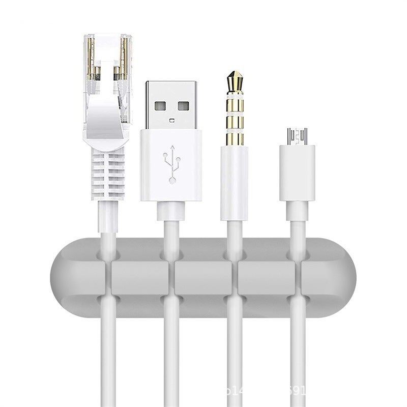 Creative Silicone Storage Hub Charging Cable Sorting Artifact Data Cable Holder Mobile Phone Desktop Organizer - Image 1