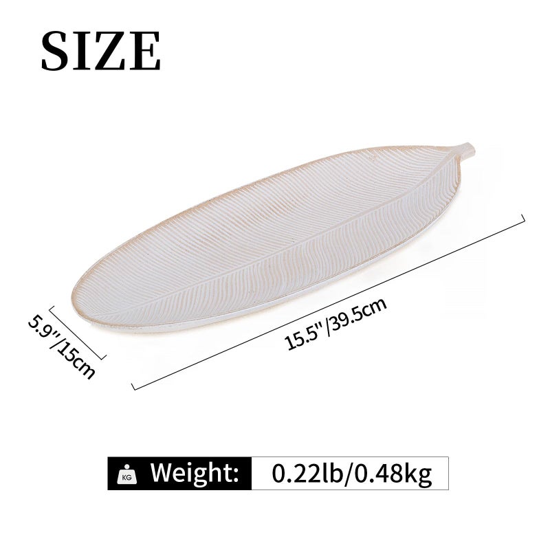 Hanobe Leaf Wooden Decorative Tray: Leaf Shaped Wood Key Tray Decor Plate Bowl for Crystal Candle - Image 4