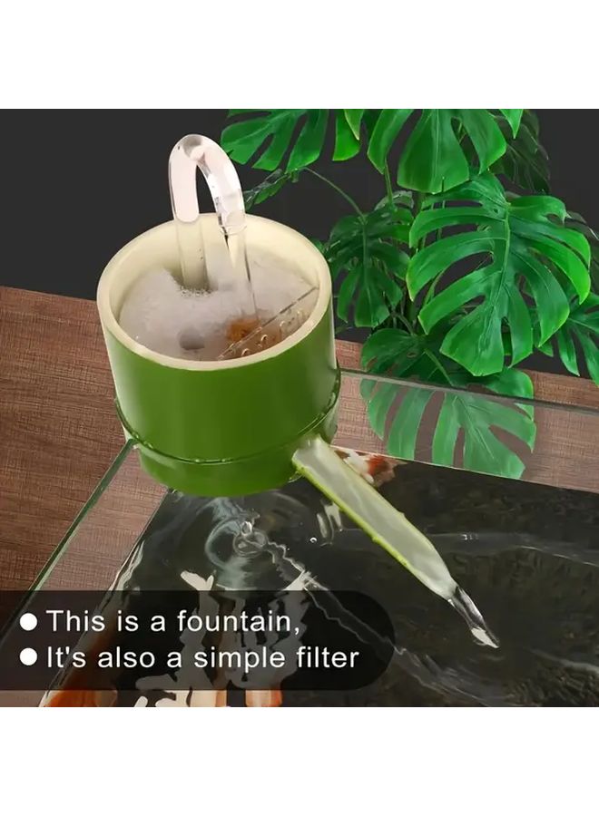 Imitation Bamboo Tabletop Fountain No Electricity Needed Indoor Outdoor Decor - Image 1