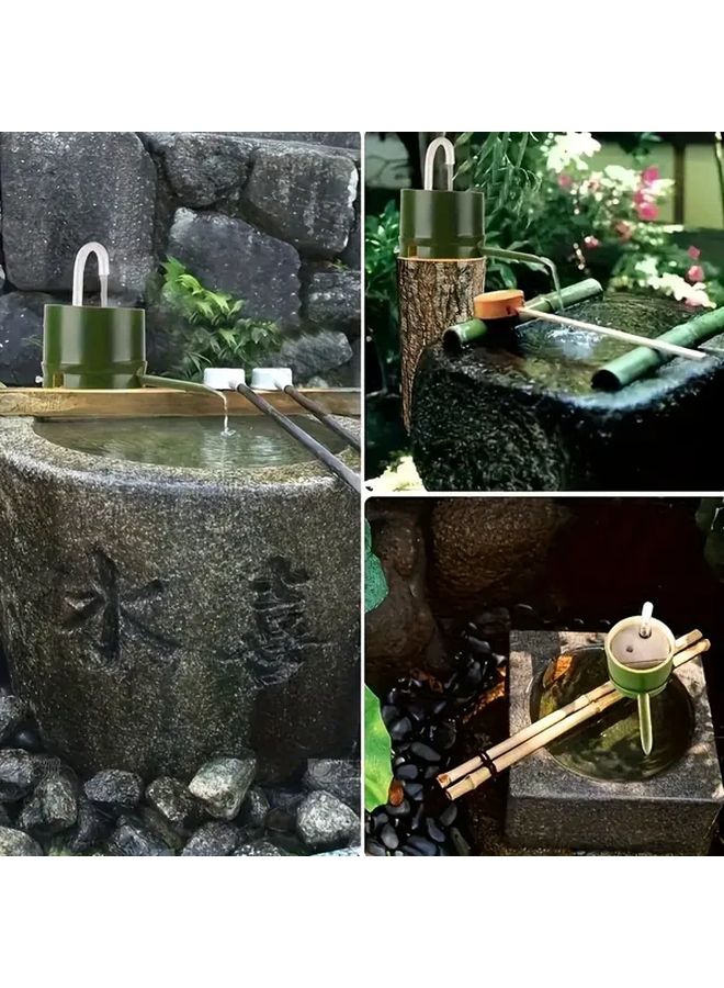 Imitation Bamboo Tabletop Fountain No Electricity Needed Indoor Outdoor Decor - Image 3