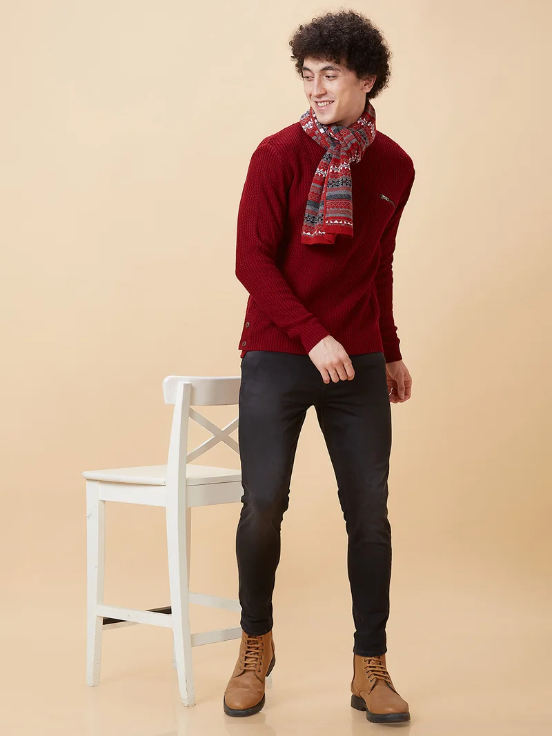 جلو باص بلوفر رجالي سادة بياقة دائرية من جلوبس