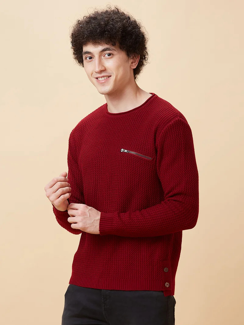 جلو باص بلوفر رجالي سادة بياقة دائرية من جلوبس