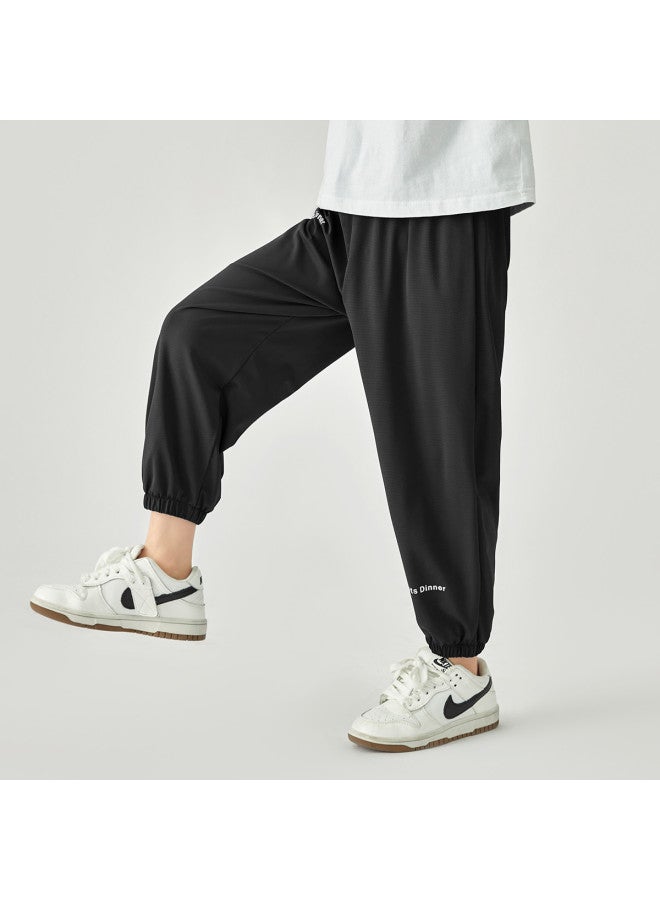 Light Wave Mosquito Repellent】children's 2025 Summer Lightweight Breathable Anti-mosquito Pants With Elastic Ankles, Quick-dry Sports Pants For Boys - Image 5