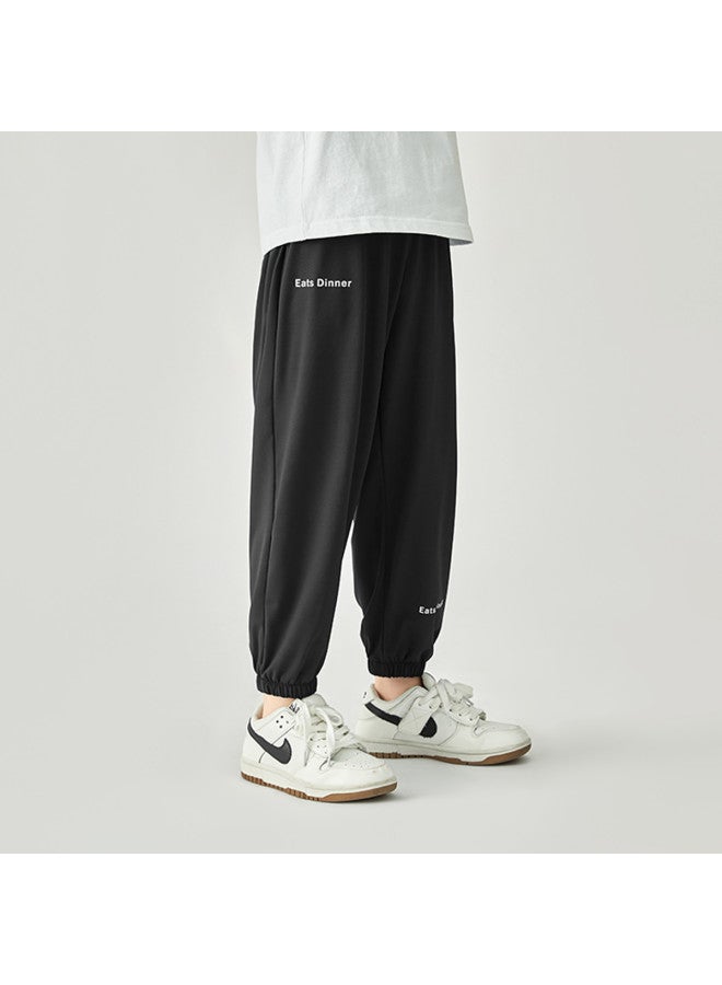 Light Wave Mosquito Repellent】children's 2025 Summer Lightweight Breathable Anti-mosquito Pants With Elastic Ankles, Quick-dry Sports Pants For Boys - Image 4