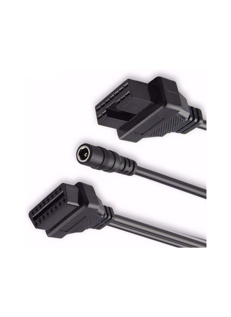 Generic - Diagnostic Tool Adapter Connector Cable for Mitsubishi dlc Connector Adapter 12 Pin Male to OBD 16 Pin Female OBD Diagnostic Compatible OBD2 Connect Cable with Power Adapter - Image 1