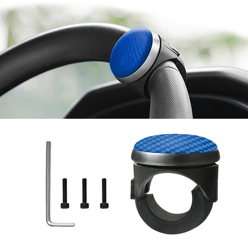 Kutyun Steering Wheel Knob Spinner Car Steering Wheel ball Silicone NonSlip Suicide Knob with Bearing Durable Steering Wheel Spinner Ball 360 Rotation Steering Wheel Handles for Car Truck Blue - Image 2