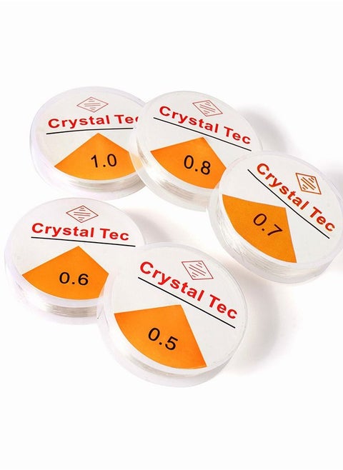 5 Rolls Elastic String Stretchy Bracelet String Crystal String Cord Bead Fibre Crafting for Bracelet