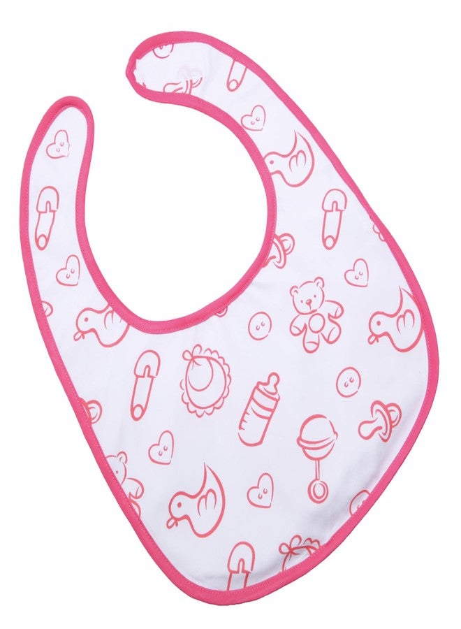 Littleforbig Cotton Waterproof Babydoll Printed Adult Bib with Adjustable Hook-and-Loop Fastener Closure - Nursery Pink Adult Bib - Image 3