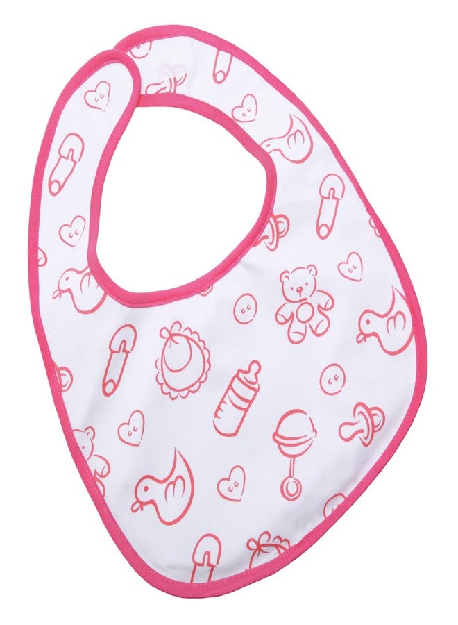 Littleforbig Cotton Waterproof Babydoll Printed Adult Bib with Adjustable Hook-and-Loop Fastener Closure - Nursery Pink Adult Bib - Image 2