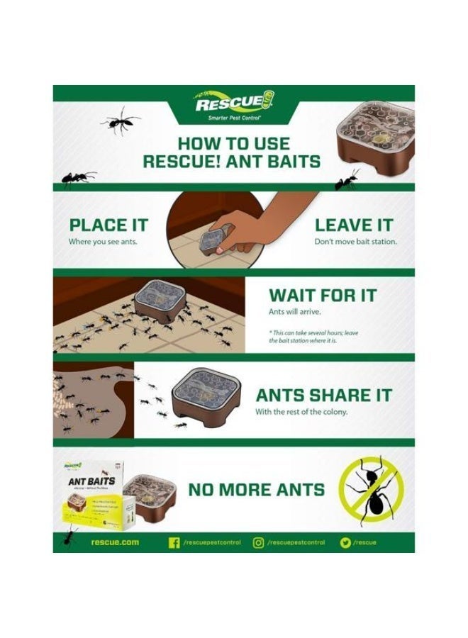 Rescue Ant Baits  Ant Killer Bait Stations Mess Free Indoor & Outdoor Ant Control, Child-Resistant, 4 Bait Stations - Image 3
