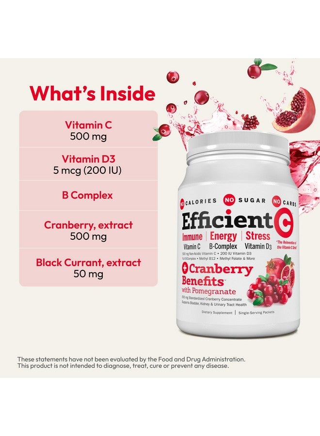 ANDREW LESSMAN Efficient C + Cranberry Benefits 30 Packets - Immune, Energy, Stress and Urinary Tract Support. Reinvention of The Vitamin C Drink. No Calories. No Sugar. No Carbs. Easy to Mix. - Image 3