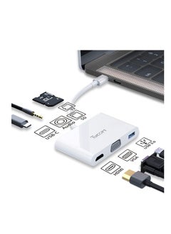 TYCOM Tycom USB C Hub, 7-in-1 USB Type C Hub Adapter with 4K HDMI/VGA Port,1 USB 3.0 Ports, SD&Micro SD Card, 3.5mm Audio Port, PD port for Macbook/Pro and Other Type C Laptops  - Image 1
