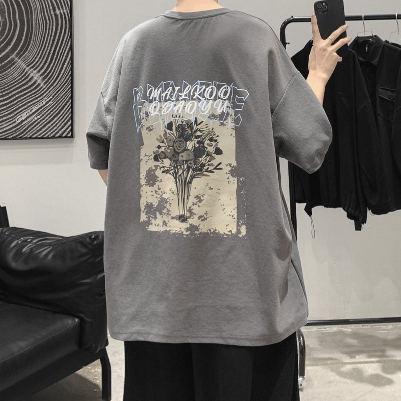 Internet Celebrity Short-Sleeved T-Shirt Men'S Ins Trendy All-Match Summer Half-Sleeved Trendy Brand Super Popular Student T-Shirt High Street Style - Image 5