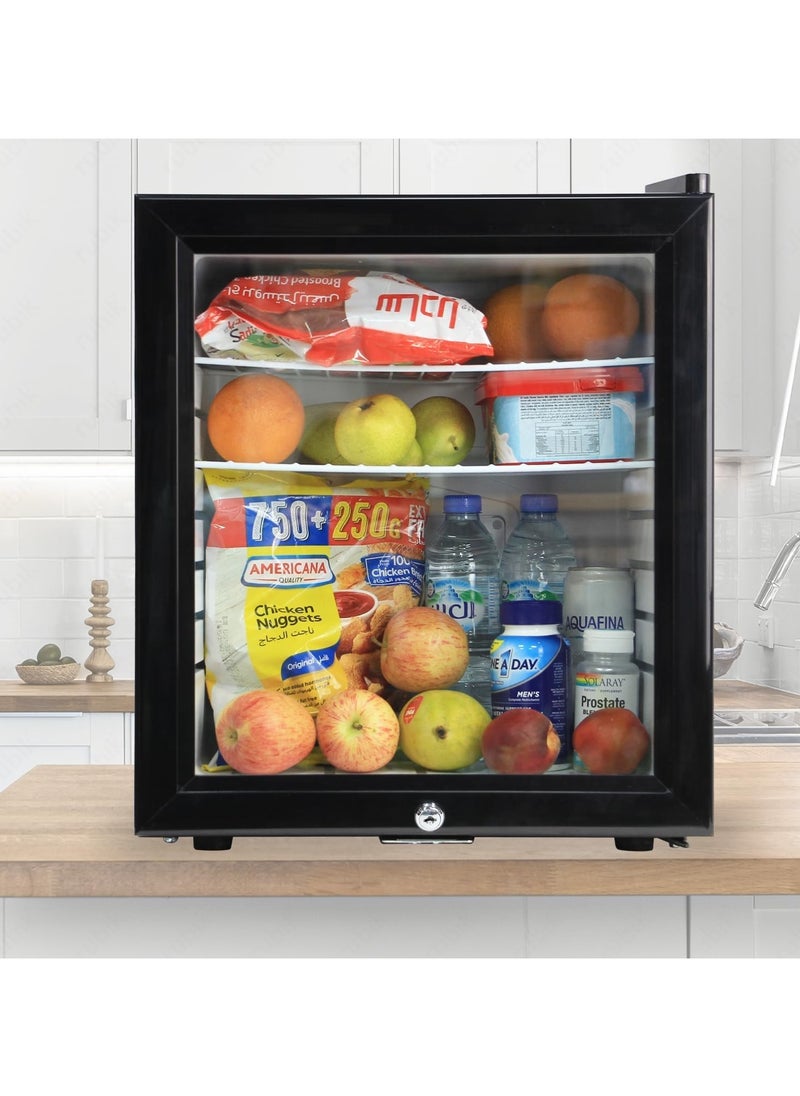 Rubik Hotel Mini Fridge 40L With Glass Door & Key Lock, Semi-conductor Refrigerator (no compressor) AC 220V for Beverages Food Drinks Skincare Great for Home Office Bedroom Gaming  - Image 2