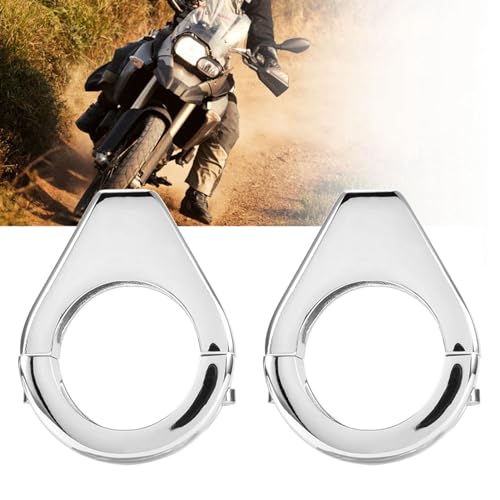 KIMISS Turn Signal Indicator Relocation Fork Clamp Kit, Aluminium Alloy Motorcycle Modified Turn Signal Light Mount Bracket 41mm Fork Clamps (Sliver) - Image 4
