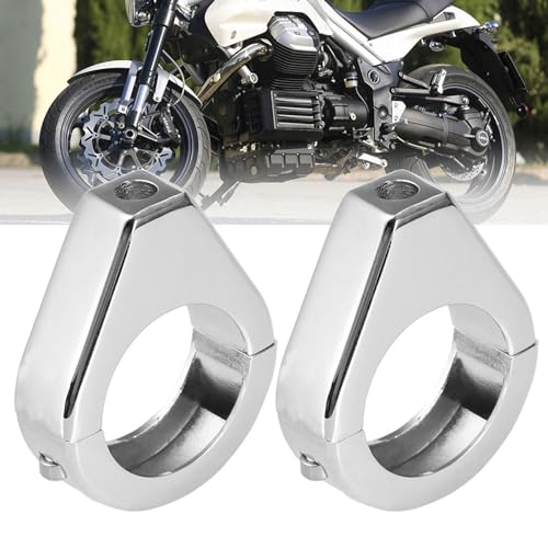 KIMISS Turn Signal Indicator Relocation Fork Clamp Kit, Aluminium Alloy Motorcycle Modified Turn Signal Light Mount Bracket 41mm Fork Clamps (Sliver) - Image 5