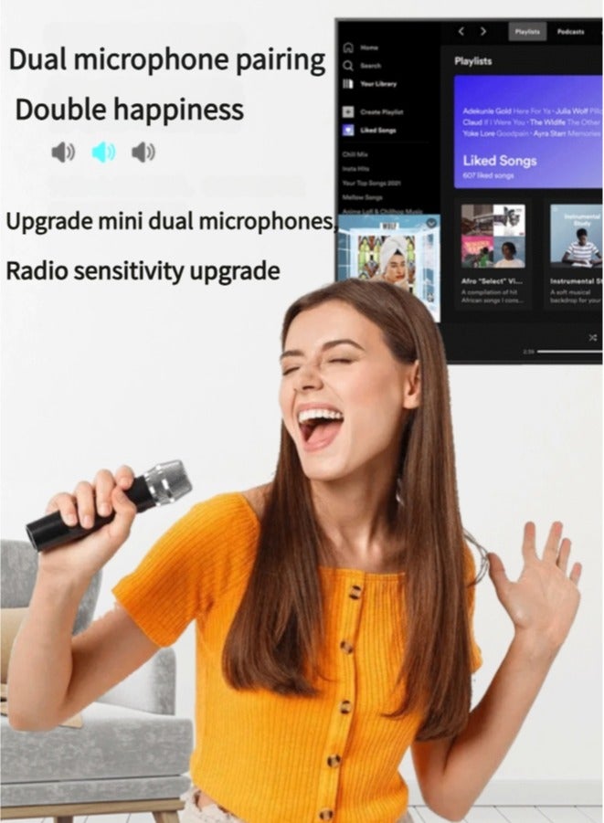 Owl-Shaped Wireless Bluetooth Speaker with Dual Mic Karaoke & LED Light Show – 4 Drivers, AI Voice Effects, Portable Outdoor Party Sound System,Black - Image 2