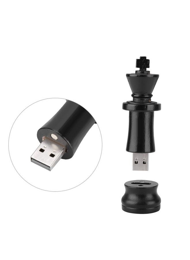 Black Wooden Chess Data Storage USB 2.0 Flash Drive U Memory Disk  Compatible USB1.1(16GB)