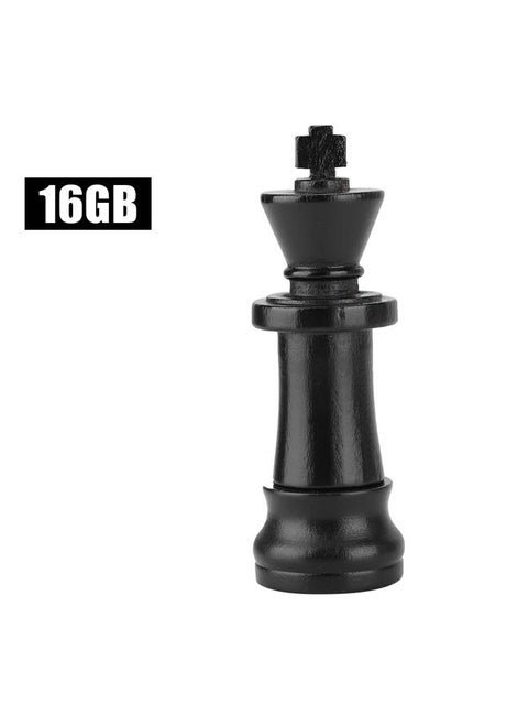 Black Wooden Chess Data Storage USB 2.0 Flash Drive U Memory Disk  Compatible USB1.1(16GB)