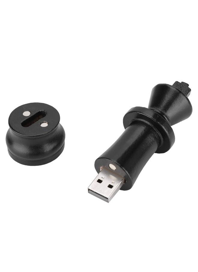 Thoraya Black Wooden Chess Data Storage USB 2.0 Flash Drive U Memory Disk  Compatible USB1.1(16GB)  - Image 4