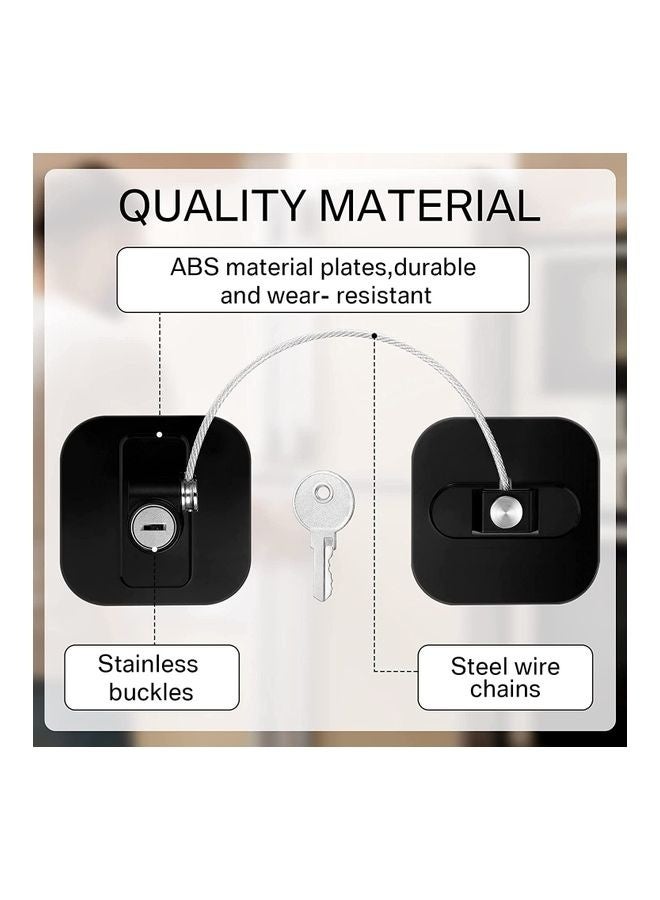 قفل ثلاجة للأطفال مكون من 4 قطع مع 4 مفاتيح لون أسود - Image 4