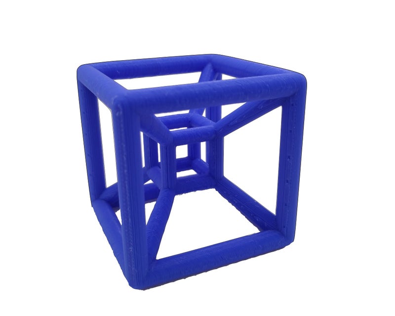 3D Central Hypercube - 3D Printed Tesseract (Blue) - Image 1