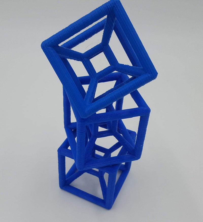 3D Central Hypercube - 3D Printed Tesseract (Blue) - Image 3