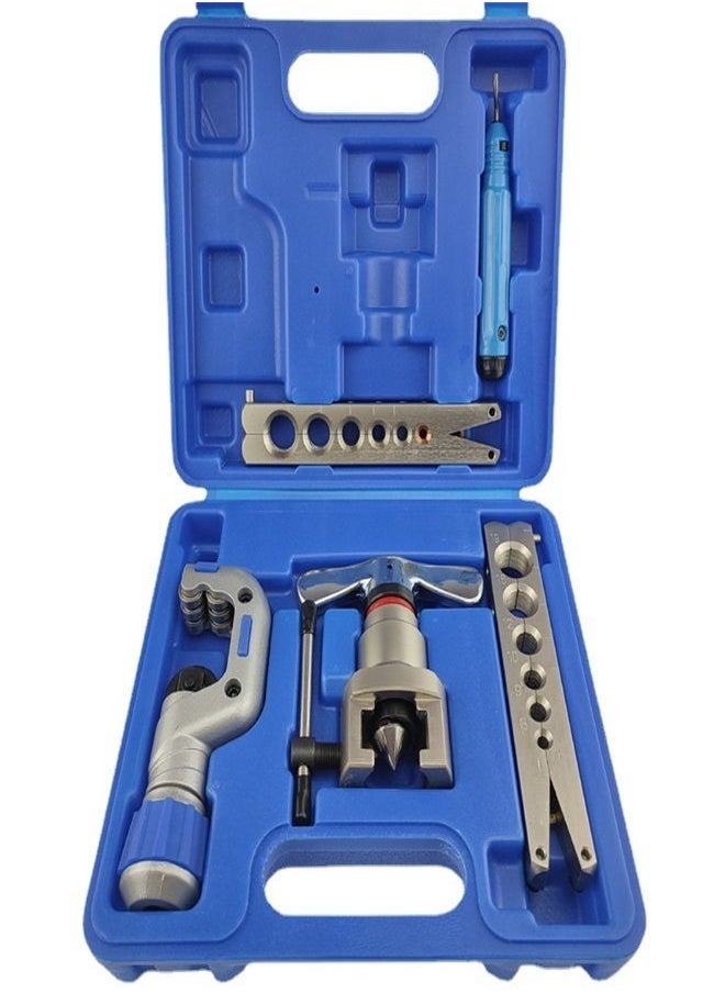 Generic - Copper Tube Flare Expansion Tube Reamer 45 Angle Eccentric Expander Brake Line Flaring Tool Kit Flaring Tool Kit 1/4”-3/4” HVAC Single Flare Tool 45° 45° Eccentric Tube Flaring Tool with Pipe Cutter f - Image 1