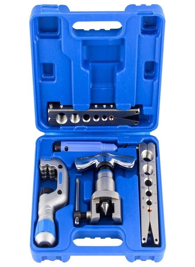 Generic - Copper Tube Flare Expansion Tube Reamer 45 Angle Eccentric Expander Brake Line Flaring Tool Kit Flaring Tool Kit 1/4”-3/4” HVAC Single Flare Tool 45° 45° Eccentric Tube Flaring Tool with Pipe Cutter f - Image 1