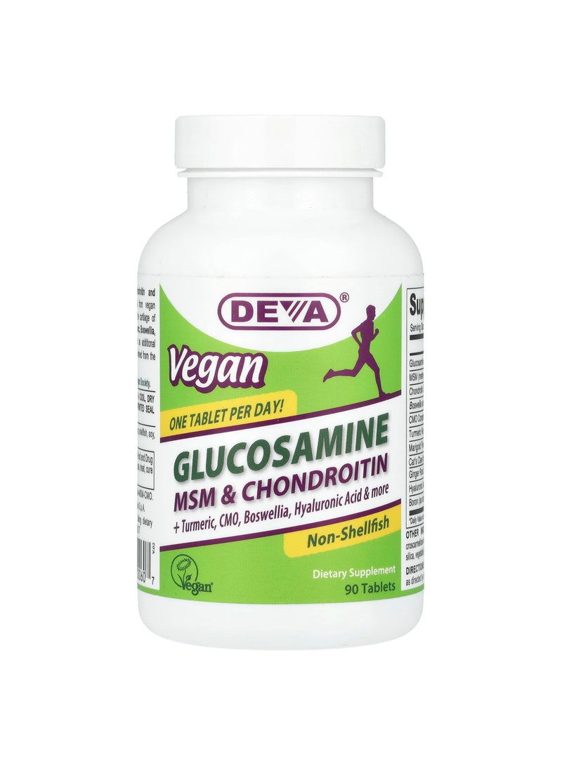 Deva Vegan Glucosamine MSM & Chondroitin, 90 Tablets