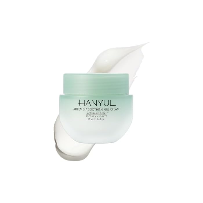 HANYUL Artemisia Soothing Gel Cream Moisturizer | Calming, Hydrating Korean Face Cream with Centella Asiatica & Niacinamide for Soothing Redness | Suitable for Sensitive Skin & Acne‑Prone Skin | Vegan