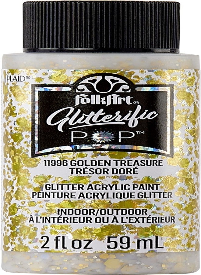 FolkArt Glitterific Pop Acrylic Craft Paint, Golden Treasure 2 fl oz Premium Glitter Finish Paint, Perfect for Easy to Apply DIY Arts and Crafts, 11996 - Image 1