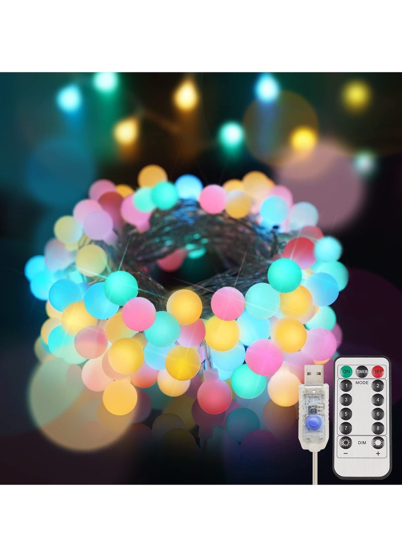 Colorful Globe String Lights, Outdoor Waterproof, 40 LED with Remote, USB for Backyard, Patio, Garden, Party, Bedroom, Classroom (6 Colorful Bulbs) - Image 1