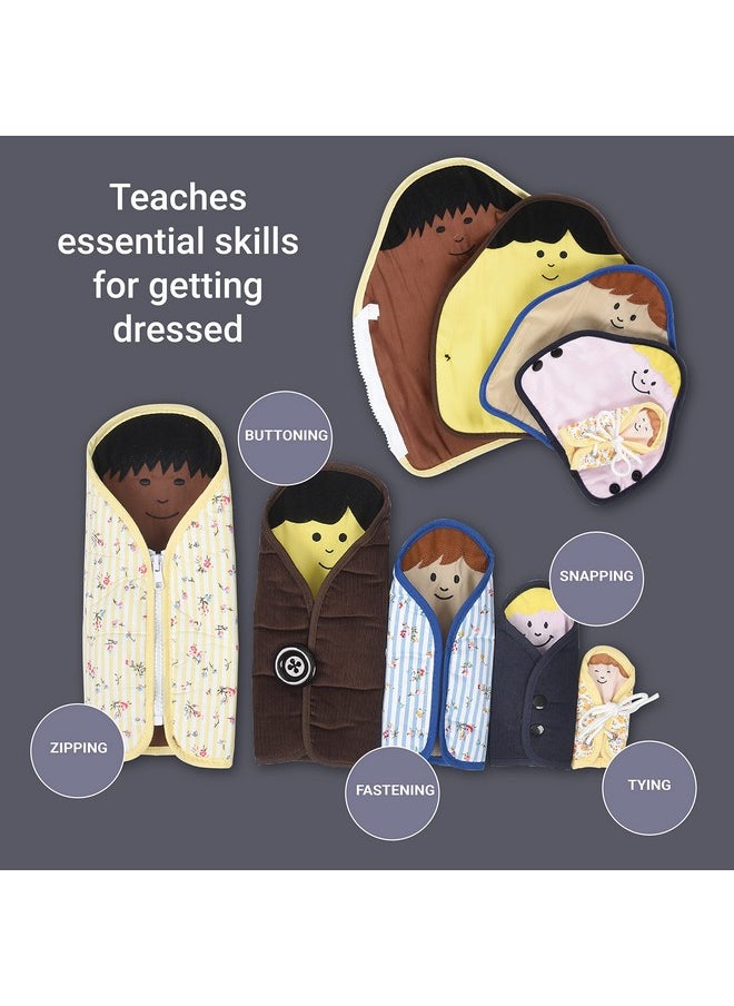 Constructive Playthings Cloth Nesting Dolls For Kids, Learning Toys With Clothing Fixtures Teaches Self-Dressing, Inclusive Diversity Dolls For Social Emotional Play, Toddler Toys For 2 Years & Up  - Image 4