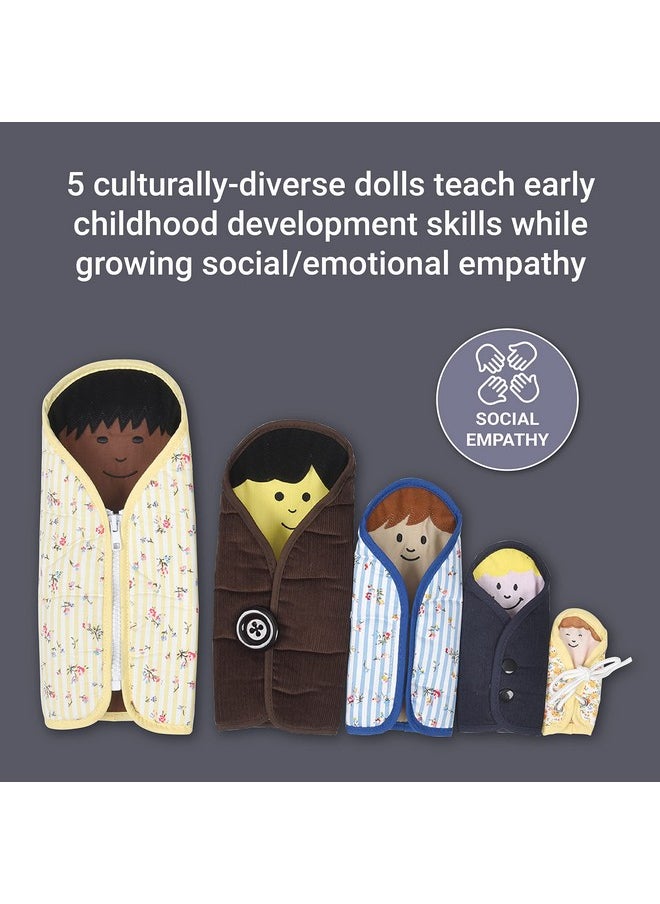 Constructive Playthings Cloth Nesting Dolls For Kids, Learning Toys With Clothing Fixtures Teaches Self-Dressing, Inclusive Diversity Dolls For Social Emotional Play, Toddler Toys For 2 Years & Up  - Image 2