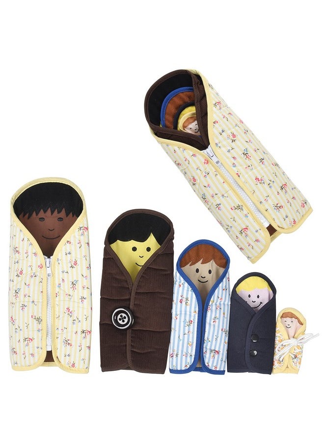 Constructive Playthings Cloth Nesting Dolls For Kids, Learning Toys With Clothing Fixtures Teaches Self-Dressing, Inclusive Diversity Dolls For Social Emotional Play, Toddler Toys For 2 Years & Up  - Image 1