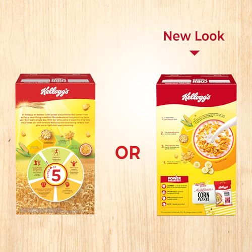 Kellogg's Corn Flakes Original 475g | Power of 5: Energy, Protein, Iron, Calcium, Vitamins B1, B2, B3 & C | Corn Flakes, Breakfast Cereal | Naturally Cholestrol Free - Image 3