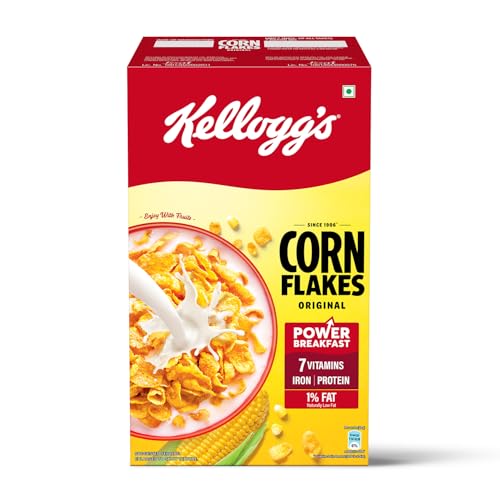 Kellogg's Corn Flakes Original 475g | Power of 5: Energy, Protein, Iron, Calcium, Vitamins B1, B2, B3 & C | Corn Flakes, Breakfast Cereal | Naturally Cholestrol Free - Image 1