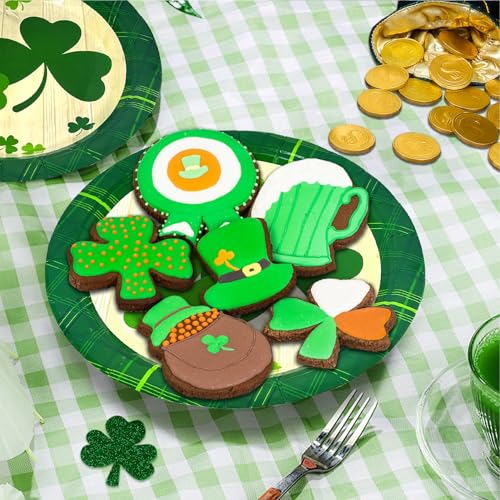 Aixuler St Patrick's Day 40Pcs Disposable Paper Plates,Including 20pcs 9" and 20pcs 7" Plates,Strong and Sturdy Disposable Plates for St Patrick's Day Party, Dinner, Holiday, Picnic,Dinner Table, Wedding - Image 5