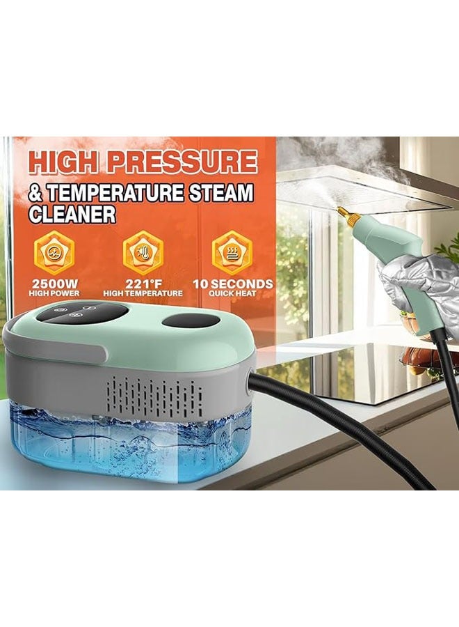 Arabest Steam Cleaner, 2500W High Pressure Multipurpose Steamer for Cleaning, 10S Fast Heat-Up 6 Gears Adjustment, Chemical-Free Handheld Steam Cleaner with 37.2OZ Large Tank for Home Kitchen Car Tile Carpet - Image 2