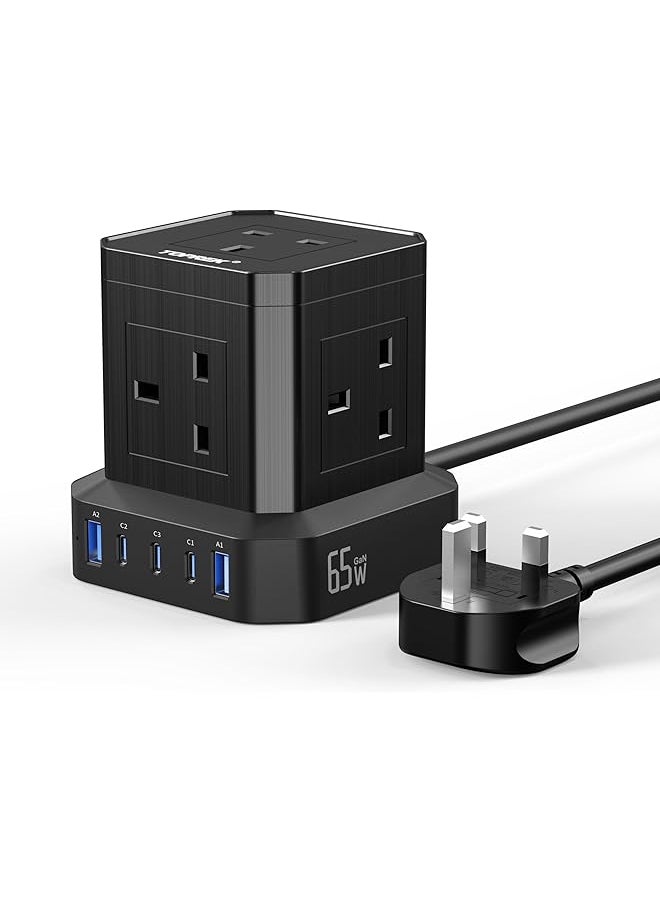 PROMASS promass 65W PD3.0 Fast Charge Extension Lead with Usb Slots, Simultaneous Fast-charging of 10 devices, Usb Extension Cable Multi Plug Extension Socket  - Image 1