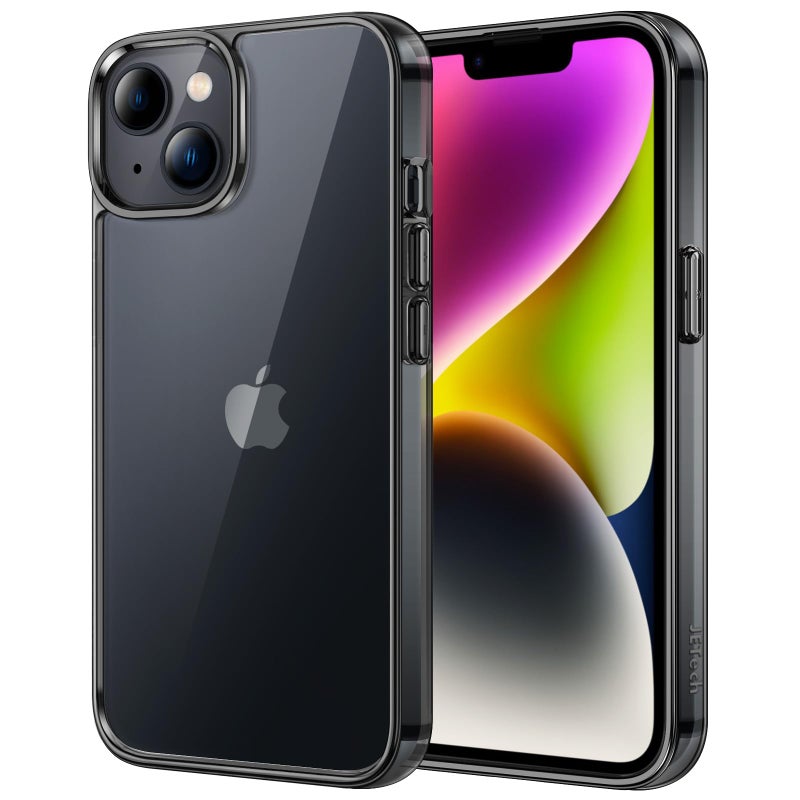 JETech Case for iPhone 14 Plus 6.7-Inch, Non-Yellowing Shockproof Phone Bumper Cover, Anti-Scratch Clear Back (Black) - Image 1