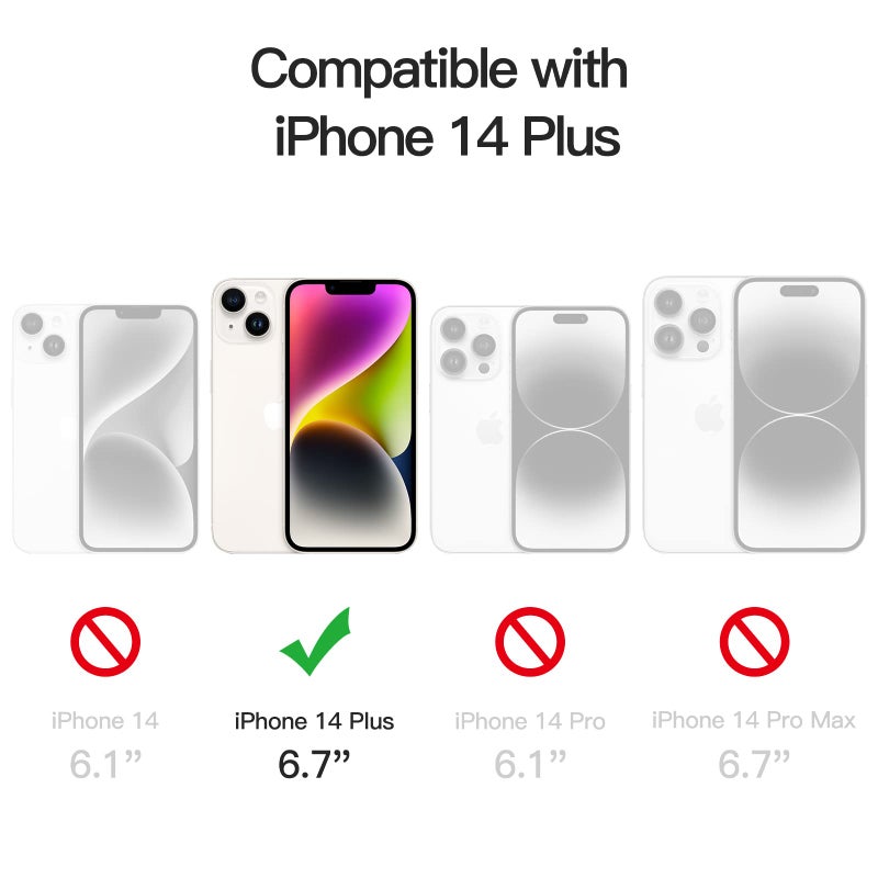 JETech Case for iPhone 14 Plus 6.7-Inch, Non-Yellowing Shockproof Phone Bumper Cover, Anti-Scratch Clear Back (Black) - Image 2