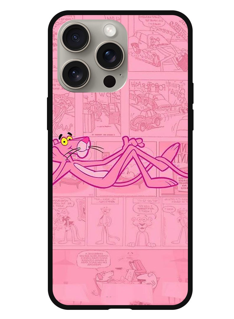 Theodor Protective Case Anti Scratch Shock Proof Bumper Cover For iPhone 15 Pro Pink Panther - Image 1