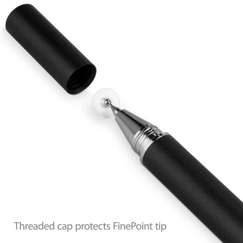 BoxWave Stylus Pen Compatible with Lenovo Tab M10 - FineTouch Capacitive Stylus, Super Precise Stylus Pen for Lenovo Tab M10 - Jet Black - Image 2