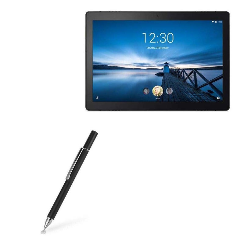 BoxWave Stylus Pen Compatible with Lenovo Tab M10 - FineTouch Capacitive Stylus, Super Precise Stylus Pen for Lenovo Tab M10 - Jet Black - Image 1